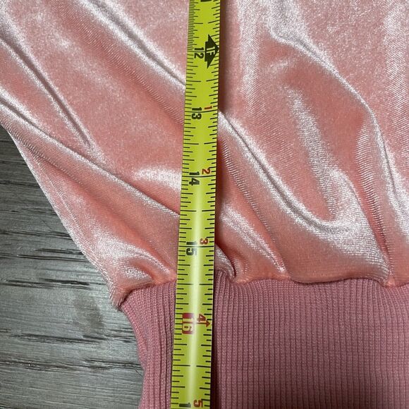 Eros Velour Barbiecore Sweater Dress Jumpsuit Long Sleeved Hoodie Pink Size XS - Picture 10 of 11